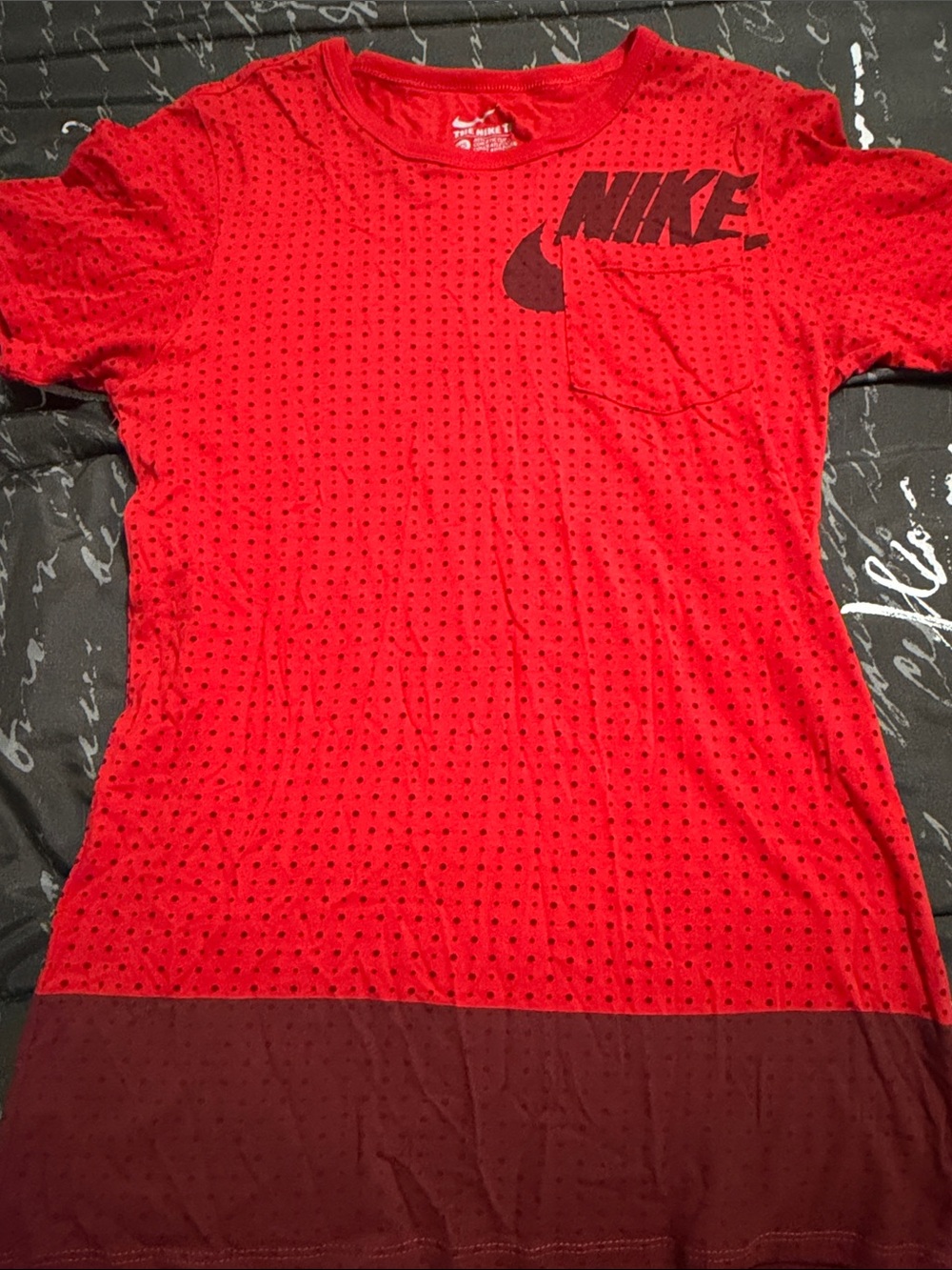 Nike Men’s Red Short Sleeve Tee with Black Logo